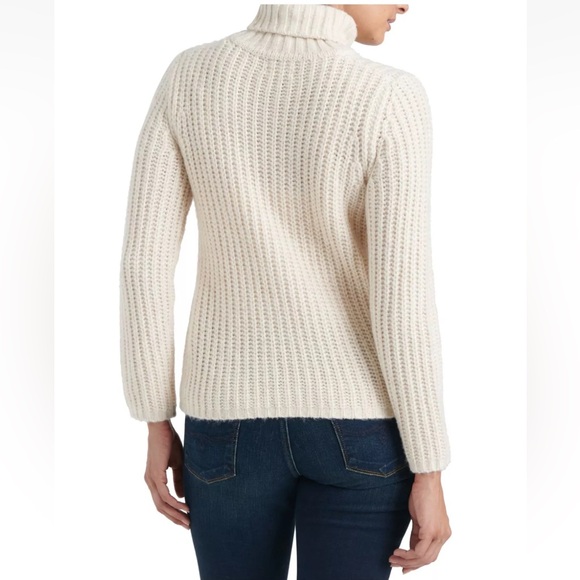 LUCKY BRAND Oatmeal Beige Traveling Rib Ribbed Turtle Neck Sweater XL - Picture 3 of 8
